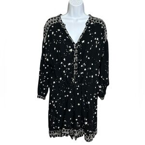 Volcom Womens Romper Size L Black White Georgia May Jagger Stars Planet Playsuit
